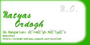 matyas ordogh business card